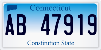 CT license plate AB47919