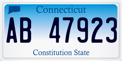 CT license plate AB47923