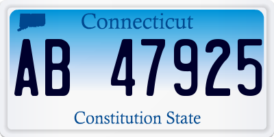 CT license plate AB47925