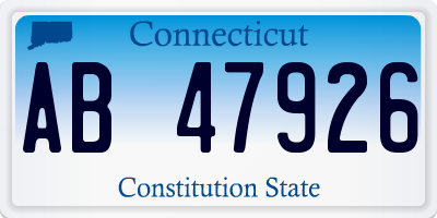 CT license plate AB47926