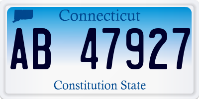 CT license plate AB47927