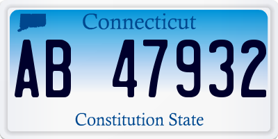 CT license plate AB47932