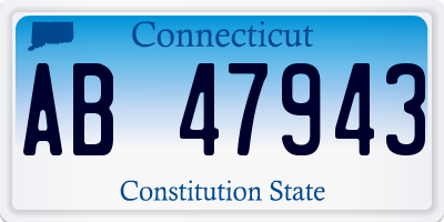 CT license plate AB47943