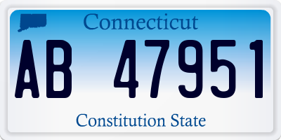 CT license plate AB47951