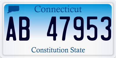 CT license plate AB47953