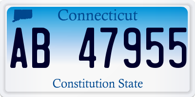CT license plate AB47955