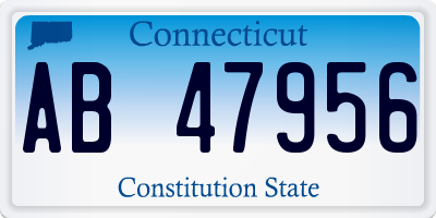 CT license plate AB47956