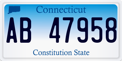 CT license plate AB47958