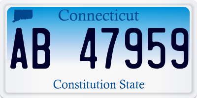CT license plate AB47959
