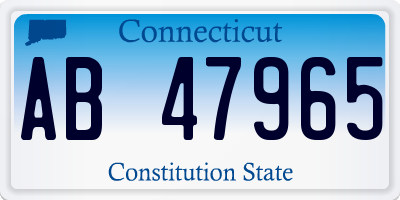 CT license plate AB47965