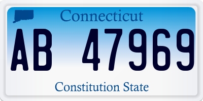 CT license plate AB47969