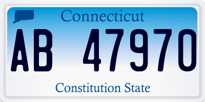 CT license plate AB47970
