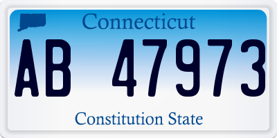 CT license plate AB47973