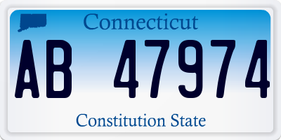CT license plate AB47974
