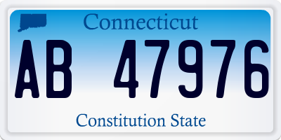 CT license plate AB47976