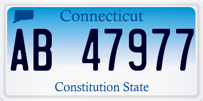 CT license plate AB47977