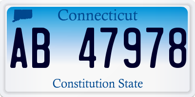 CT license plate AB47978