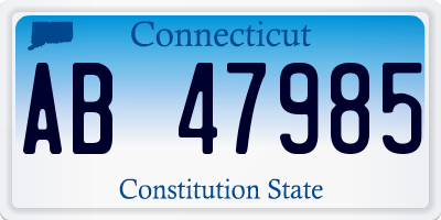 CT license plate AB47985