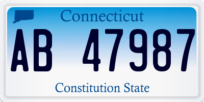 CT license plate AB47987