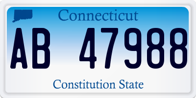 CT license plate AB47988