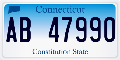 CT license plate AB47990