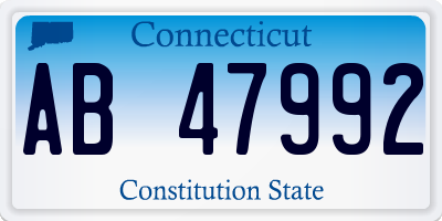 CT license plate AB47992