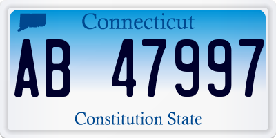 CT license plate AB47997