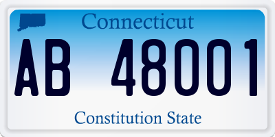 CT license plate AB48001