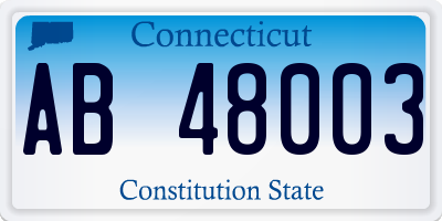 CT license plate AB48003