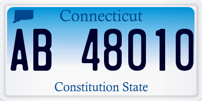 CT license plate AB48010