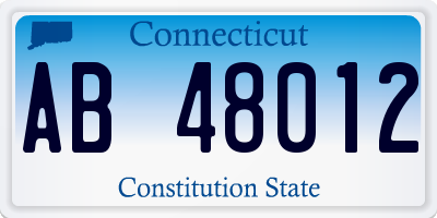 CT license plate AB48012