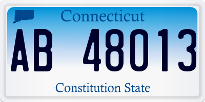 CT license plate AB48013