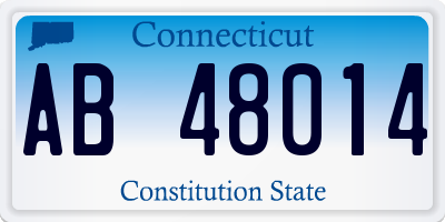 CT license plate AB48014