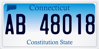 CT license plate AB48018