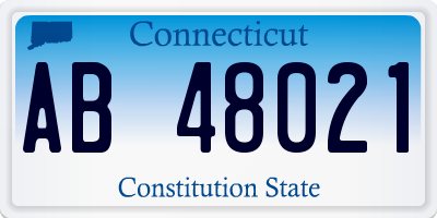 CT license plate AB48021
