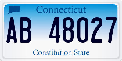 CT license plate AB48027