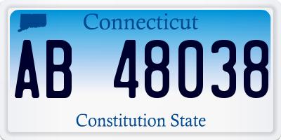 CT license plate AB48038