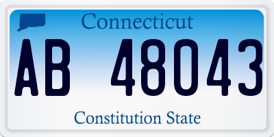 CT license plate AB48043