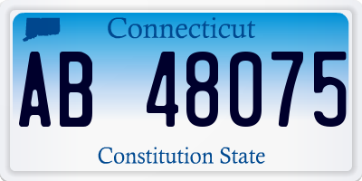 CT license plate AB48075