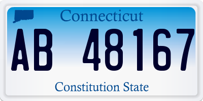 CT license plate AB48167