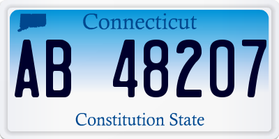 CT license plate AB48207