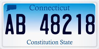 CT license plate AB48218