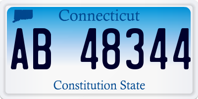 CT license plate AB48344