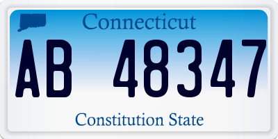 CT license plate AB48347
