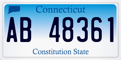 CT license plate AB48361