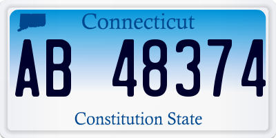 CT license plate AB48374