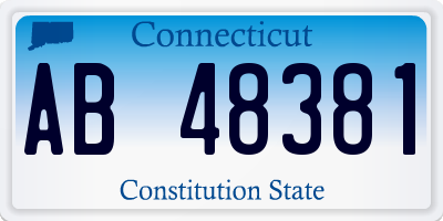 CT license plate AB48381