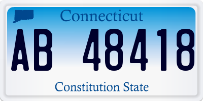 CT license plate AB48418