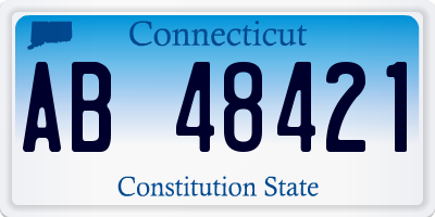 CT license plate AB48421