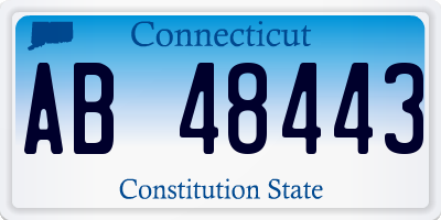 CT license plate AB48443